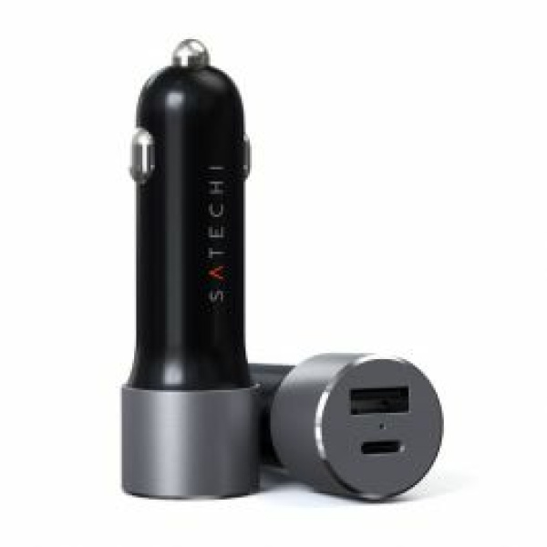 Chargeur allume cigare USB + USB-C Satechi space grey