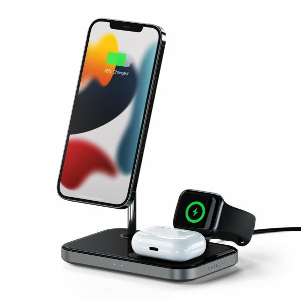 Station de charge sans fil trio magsafe Satechi noir