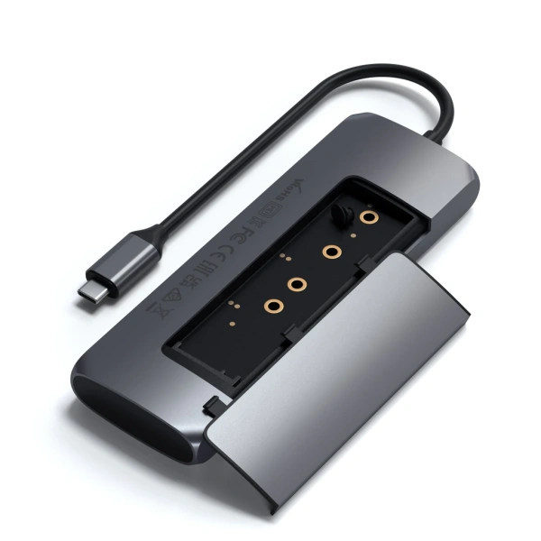 Adaptateur HUB USB-C hybrid SSD Gris Sideral – Image 2