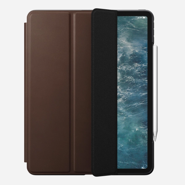 Coque folio iPad Pro 12.9 2021 Nomad cuir marron