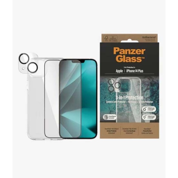 Coque 3 en 1 iPhone 14 Plus Panzer transparente